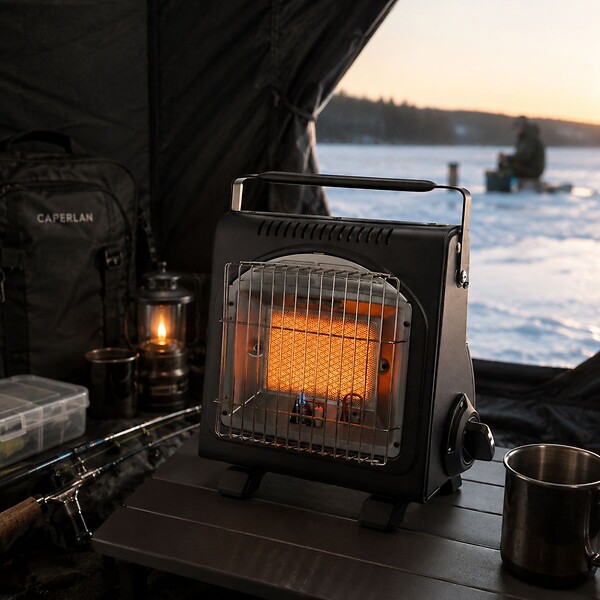 INTEC - Chauffage à gaz portable 1700W Céramique + 4 Cartouches de gaz Thermocouple ODS Camping Pêche INTEC - large