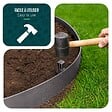 VOUNOT - Bordure de jardin PE flexible 20M x 8 CM avec piquets gris - vignette