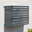 ID MARKET - Cache climatiseur métal gris anthracite protection unité extérieur 95 x 50 x 80 cm - vignette