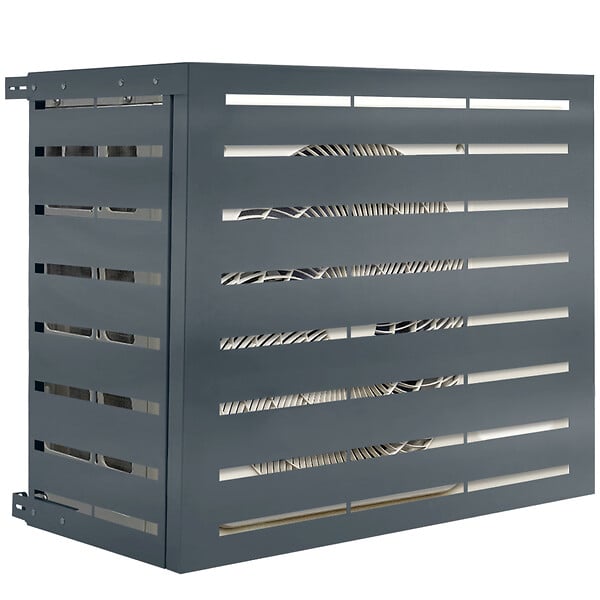 ID MARKET - Cache climatiseur métal gris anthracite protection unité extérieur 95 x 50 x 80 cm - large