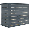 ID MARKET - Cache climatiseur métal gris anthracite protection unité extérieur 95 x 50 x 80 cm - vignette