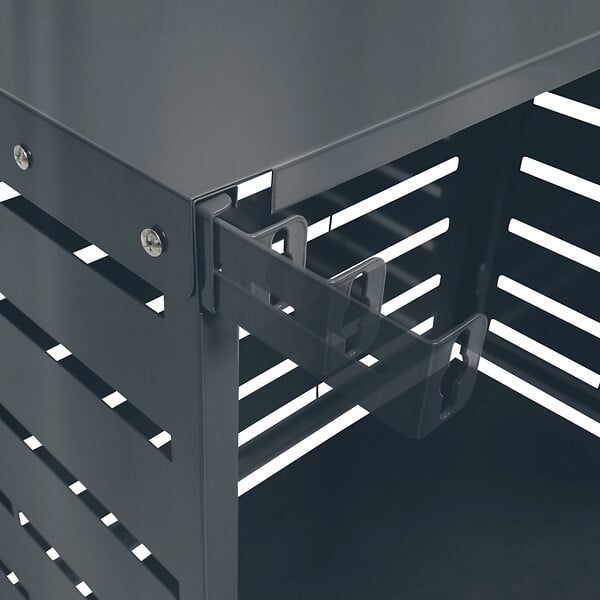 ID MARKET - Cache climatiseur métal gris anthracite protection unité extérieur 95 x 50 x 80 cm - large