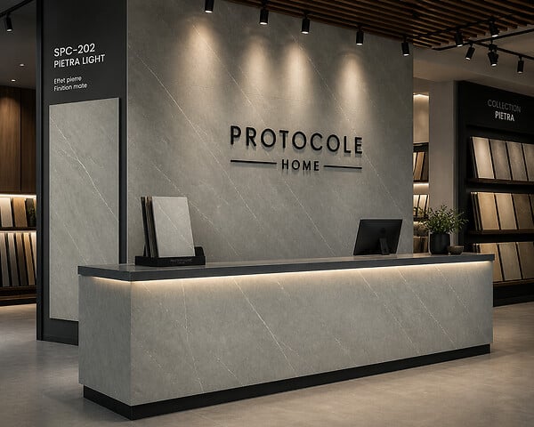 PROTOCOLE HOME - Plaque SPC Effet Marbre Gris PIETRA LIGHT - Revêtement Mural  étanche - SPC-202 - large