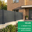 EASY CLOTURE - Kit clôture composite et aluminium sur platine L10.80 x H1m gris anthracite - vignette