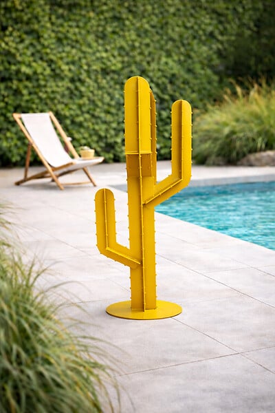 PROTOCOLE HOME - Cactus décoratif extérieur en acier 2 mm - sculpture design jardin et terrasse - large