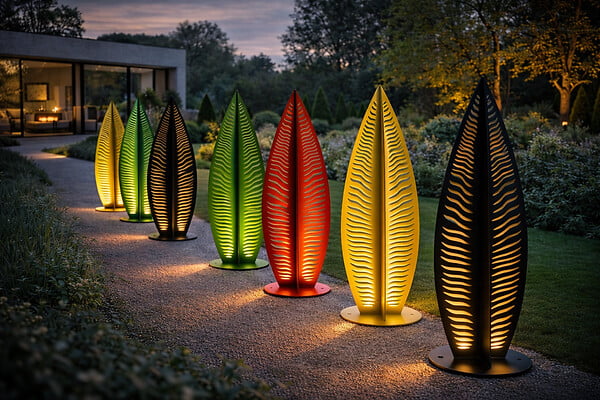 PROTOCOLE HOME - Sapin décoratif extérieur en acier 3 mm - Sculpture design pour jardin et terrasse - large