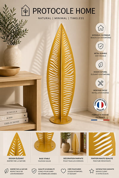 PROTOCOLE HOME - Sapin décoratif extérieur en acier 3 mm - Sculpture design pour jardin et terrasse - large