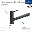 VILLEROY ET BOCH - Robinet cuisine rabattable  Como Shower window Anthracite + nettoyant - vignette