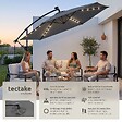 TECTAKE - parasol déporté à LED pivotant 360° en polyester solaire UV 50+ gris 3x3 m - vignette