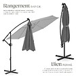 TECTAKE - parasol déporté à LED pivotant 360° en polyester solaire UV 50+ gris 3x3 m - vignette