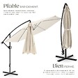 TECTAKE - Parasol à pied central pivotant 360° en polyester beige avec manivelle et toit double ventilé - vignette