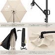 TECTAKE - Parasol à pied central pivotant 360° en polyester beige avec manivelle et toit double ventilé - vignette