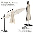 TECTAKE - Parasol à pied central déporté pivotant 360° en polyester beige led solaire 3,5x3,5 m - vignette