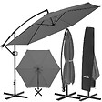 TECTAKE - Parasol à pied central pivotant 360° en acier gris grande taille 3 5 x 3 5 m toile polyester - vignette