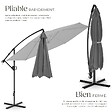 TECTAKE - Parasol à pied central pivotant 360° en acier gris grande taille 3 5 x 3 5 m toile polyester - vignette