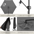 TECTAKE - Parasol à pied central pivotant 360° en acier gris grande taille 3 5 x 3 5 m toile polyester - vignette