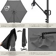 TECTAKE - Parasol à pied central pivotant 360 degrés inclinable gris double toit en polyester 3x3 m - vignette