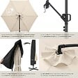 TECTAKE - Parasol à pied central déporté inclinable 360° en polyester beige 3x3 m pivotant double toit - vignette