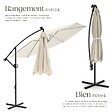 TECTAKE - Parasol Artemis LED pivotant beige solaire 3x3m UV 50+ pour jardin terrasse pied croisé - vignette