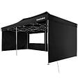 TECTAKE - Pavillon pliable Viola 3 x 6 m, aluminium, 6 panneaux latéraux noir - vignette