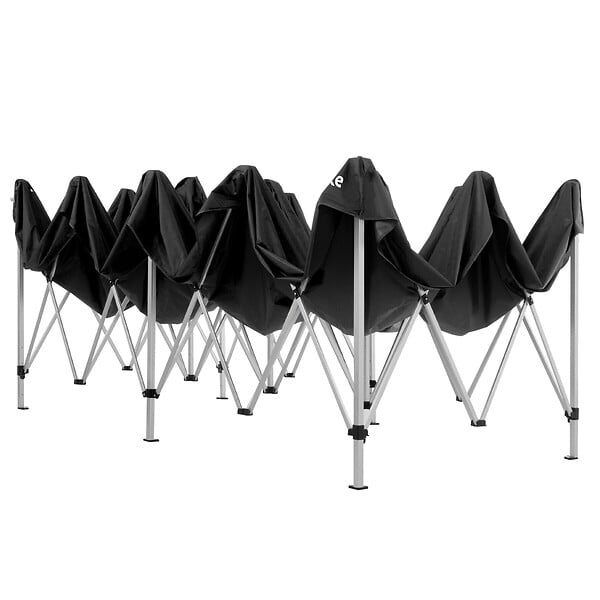 TECTAKE - Pavillon pliable Viola 3 x 6 m, aluminium, 6 panneaux latéraux noir - large