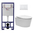 SWISS AQUA TECHNOLOGIES - Pack WC bâti-autoportant + WC SAT sans bride fixations invisibles + Abattant softclose + Plaque blanche (SMART-SATrimless-M270) - vignette