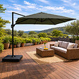 CONCEPT USINE - Parasol rectangulaire 3x4 déporté rotatif vert en aluminium CEZIR - vignette