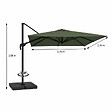CONCEPT USINE - Parasol rectangulaire 3x4 déporté rotatif vert en aluminium CEZIR - vignette