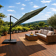 CONCEPT USINE - Parasol rectangulaire 3x4 déporté rotatif vert en aluminium CEZIR - vignette