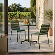 OVIALA - Ensemble table de jardin et 2 chaises en métal vert forêt - Palavas - vignette