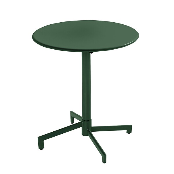 OVIALA - Ensemble table de jardin et 2 chaises en métal vert forêt - Palavas - large