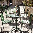 OVIALA - Ensemble table de jardin et 2 chaises en métal vert forêt - Palavas - vignette