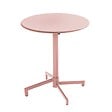 OVIALA - Ensemble table de jardin et 2 chaises en métal rose poudré - Palavas - vignette