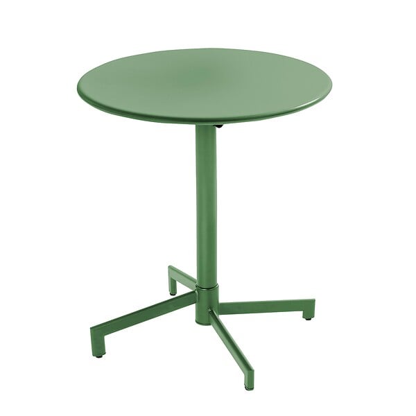 OVIALA - Ensemble table de jardin et 2 chaises en métal vert cactus - Palavas - large