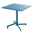 OVIALA - Ensemble table 70 cm et 2 fauteuils de jardin en métal bleu pacific - Palavas - vignette