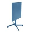 OVIALA - Ensemble table 70 cm et 2 fauteuils de jardin en métal bleu pacific - Palavas - vignette