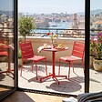 OVIALA - Ensemble table de jardin et 2 chaises en métal rouge - Palavas - vignette