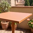 OVIALA - Ensemble table 70 cm et 2 chaises de jardin en métal caramel - Palavas - vignette