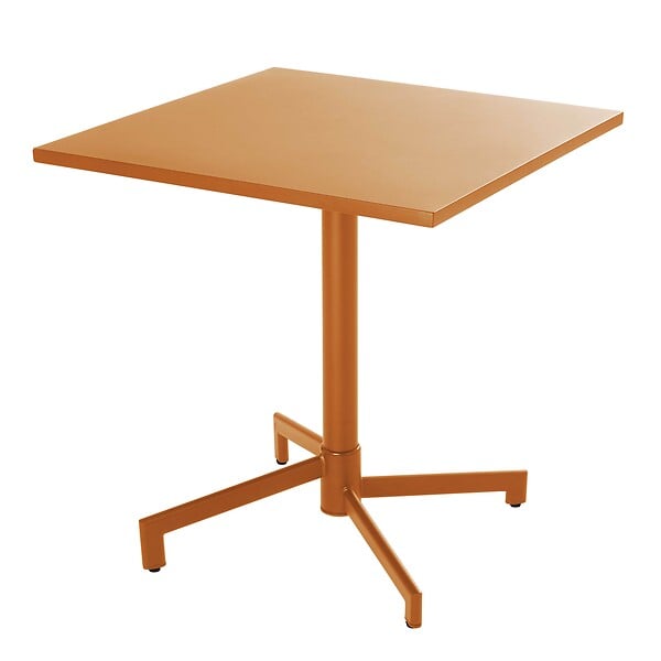 OVIALA - Ensemble table 70 cm et 2 chaises de jardin en métal caramel - Palavas - large