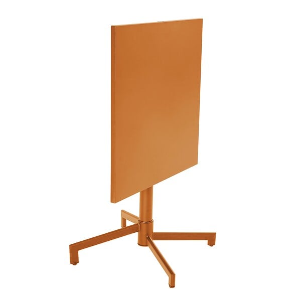 OVIALA - Ensemble table 70 cm et 2 chaises de jardin en métal caramel - Palavas - large