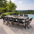 CONCEPT USINE - Ensemble table de jardin 200 cm en aluminium et 10 chaises pliantes LAGOS - vignette