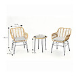 CONCEPT USINE - Ensemble de jardin 2 fauteuils et table basse effet rotin naturel GALICIA - vignette