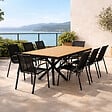 CONCEPT USINE - Ensemble de jardin table 190cm effet bois + 8 fauteuils ALMADA - vignette