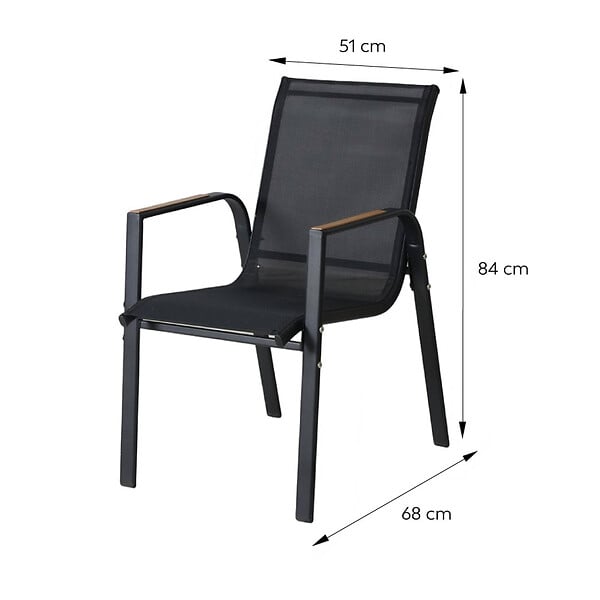 CONCEPT USINE - Ensemble de jardin table 190cm effet bois + 8 fauteuils ALMADA - large