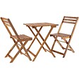 TECTAKE - Ensemble de bistrot marron pliable résistant aux intempéries pour 2 personnes en bois d'acacia huilé et acier galvanisé - vignette