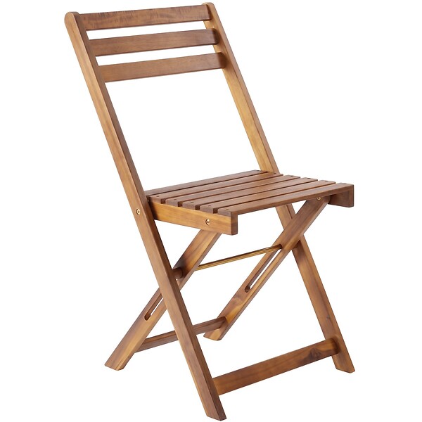 TECTAKE - Ensemble de bistrot marron pliable résistant aux intempéries pour 2 personnes en bois d'acacia huilé et acier galvanisé - large