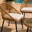 CONCEPT USINE - Salon de jardin 4 places avec table basse effet rotin naturel RAVELLO - vignette