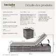 TECTAKE - chaise longue double en rotin polyrotin gris avec table et dossier réglable - vignette