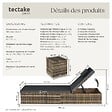 TECTAKE - Chaise longue double rotin naturel extérieur dossier réglable avec table et verre - vignette