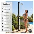 TECTAKE - Douche solaire extérieure écologique en noir et gris avec pommeau pivotant 360° et porte-savon - vignette